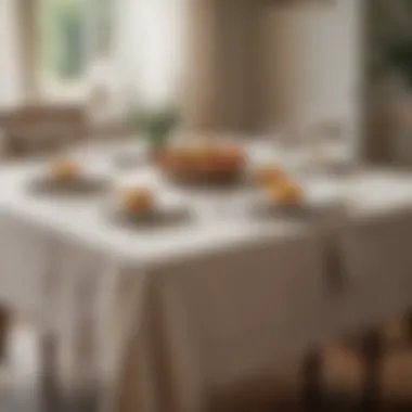 Elegant dining setup featuring a linen table cloth