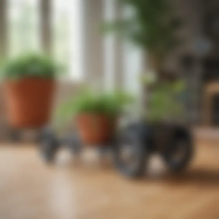 Practical applications of casters in enhancing mobility for potted plants.