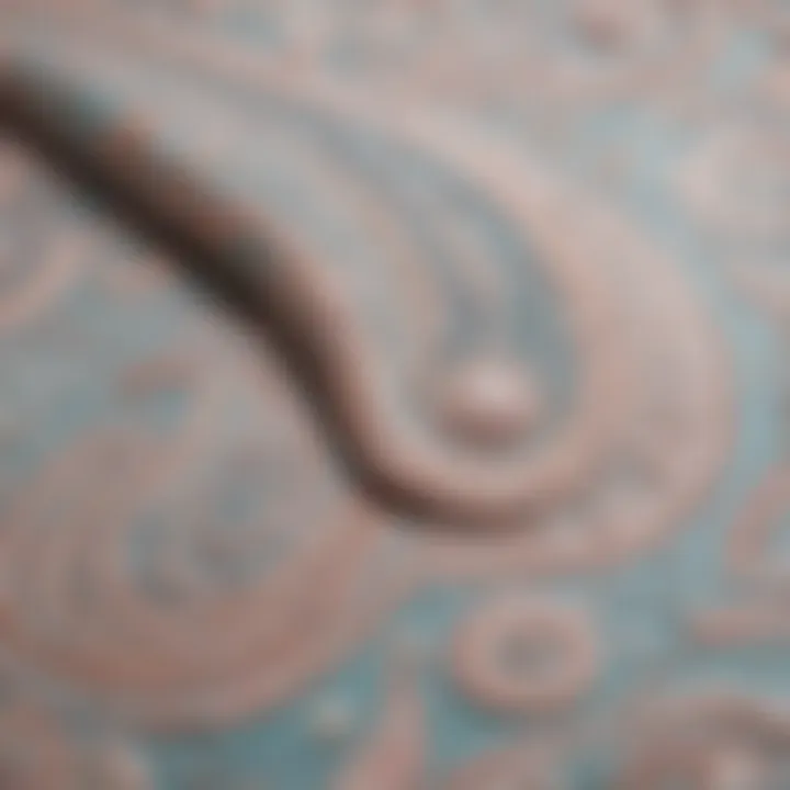 Close-up of intricate paisley patterns in soft pastel shades