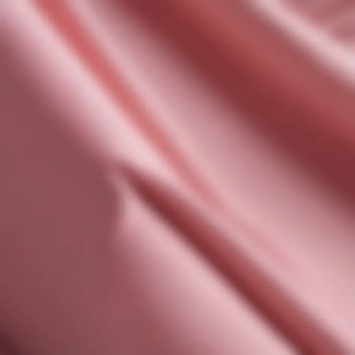 Close-up of pink bed skirt fabric texture