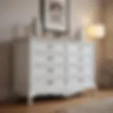 Elegant white chest of drawers with stylish decor