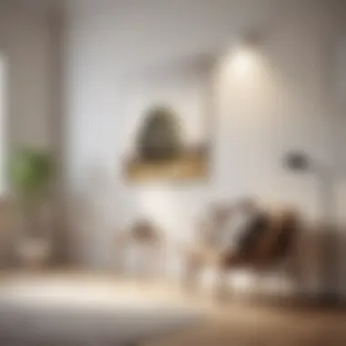 Energy-efficient cordless LED picture light in a minimalist interior setting