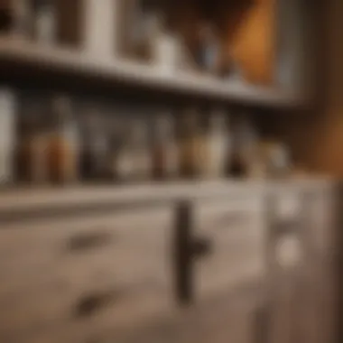 Variety of materials used in decorator cabinet construction
