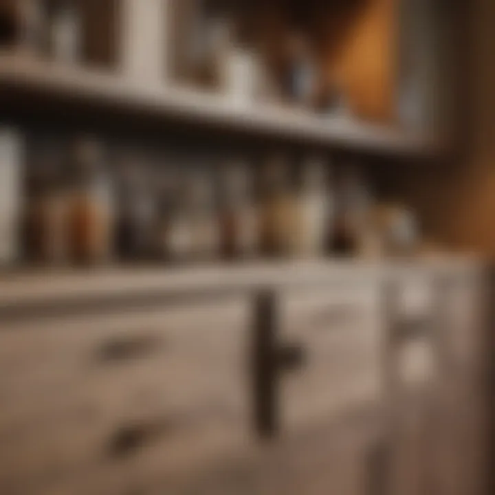 Variety of materials used in decorator cabinet construction