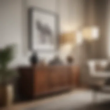 Stylish living room featuring a decorator cabinet as a focal point