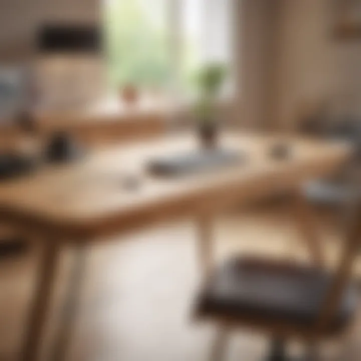 Ergonomically designed wooden computer table with adjustable features