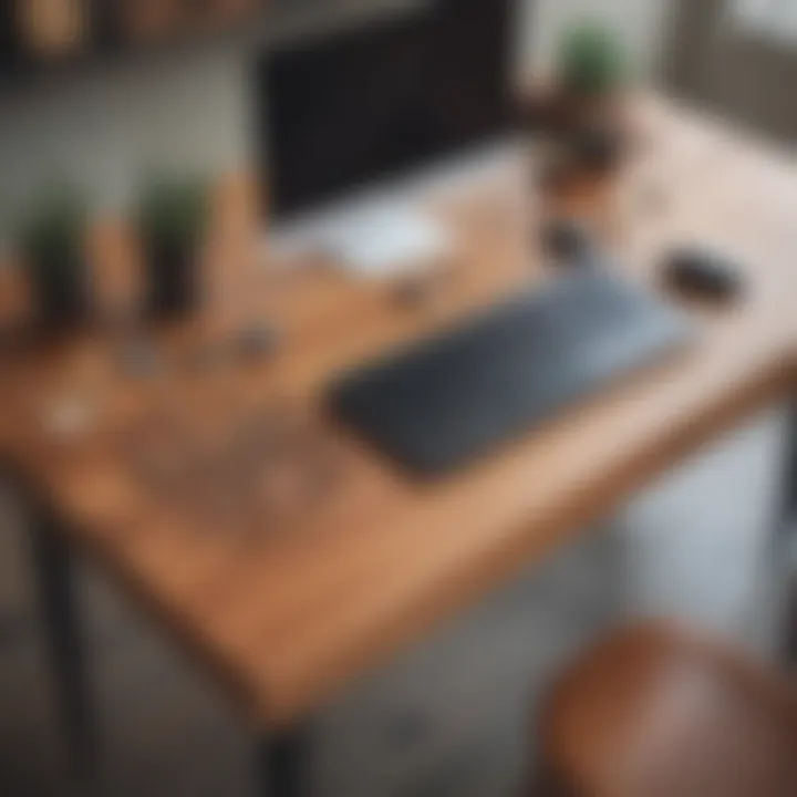 Personalized wooden computer table with unique decorative elements