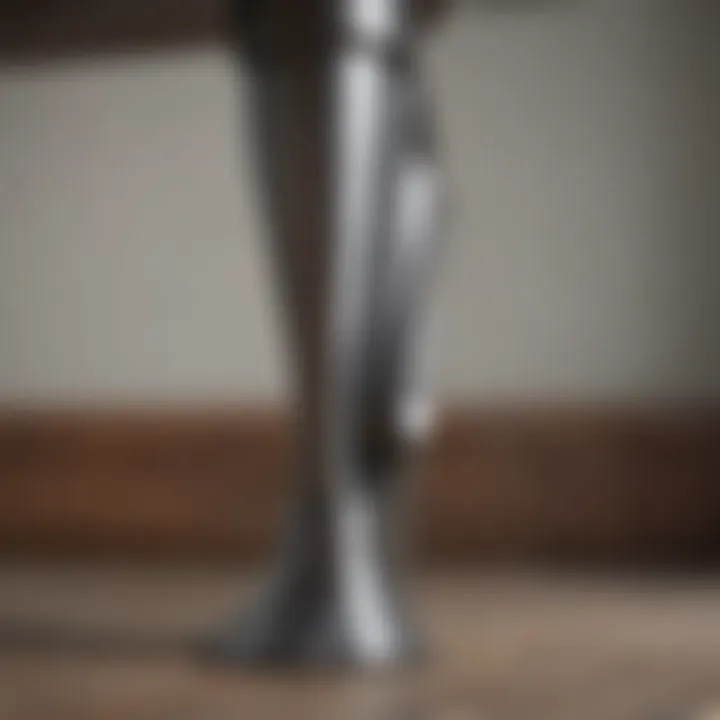 Close-up of metal leg design showcasing durability and style