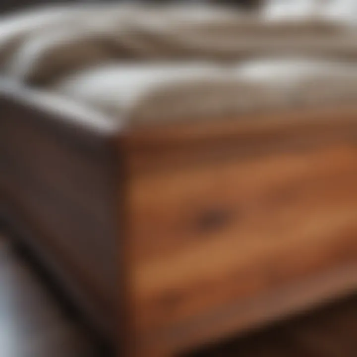 Close-up of high-quality wood grain on a trundle day bed