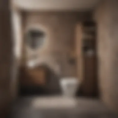 Stylish bathroom with a brown storage solution above the toilet