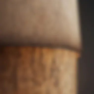 Close-up of a Scandi lamp showcasing its natural materials