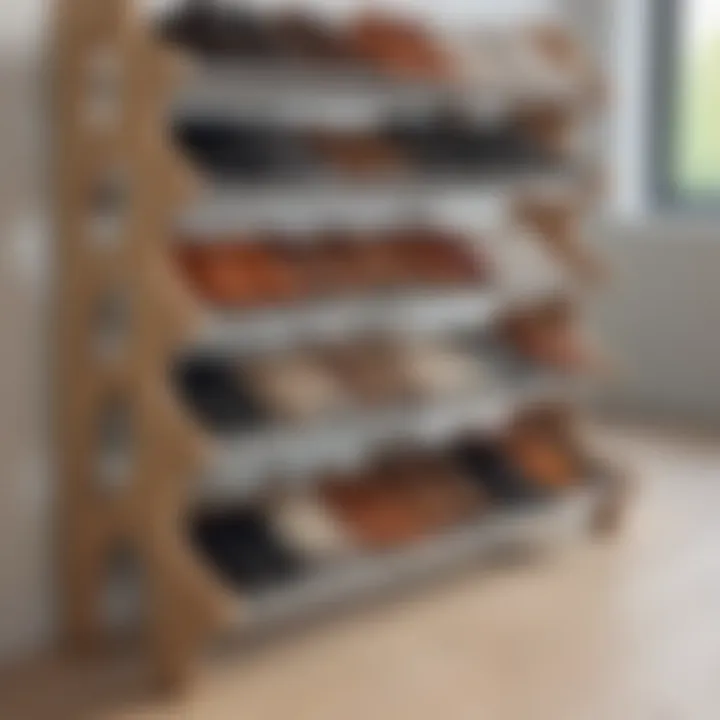 Contemporary shoe rack made from sustainable materials