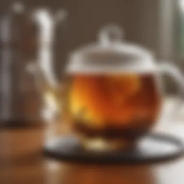 Brewed tea in a single cup teapot highlighting its functionality