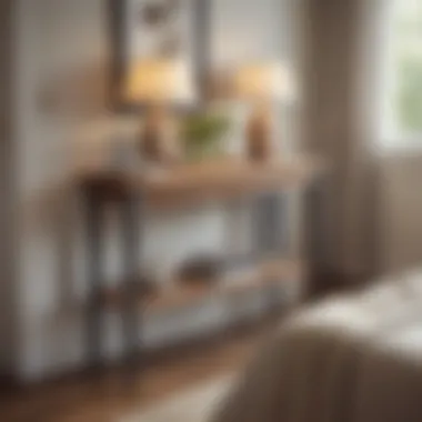 Cozy bedroom featuring a well-placed entryway table