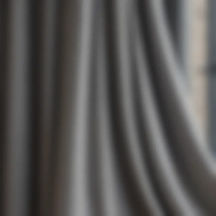 Close-up of gray fabric textures suitable for window treatments