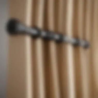 Close-up view of a well-installed double curtain rod