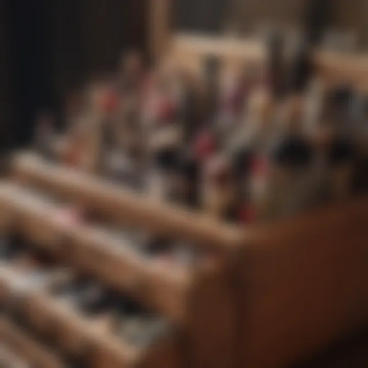 A collection of various vintage makeup organizers made from different materials such as wood and metal.