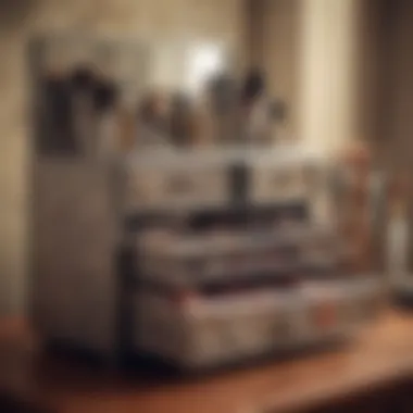 An assortment of vintage makeup organizers featuring unique styles and craftsmanship.